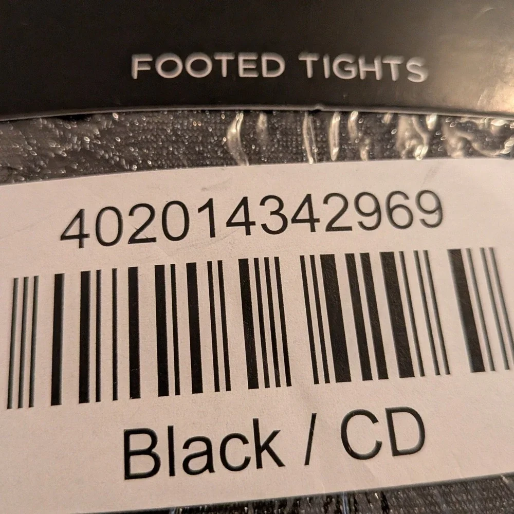 Ashley Stewart Black Shimmer Diamond Grid Footed Tights Plus Size 2X CD AD11291‎
